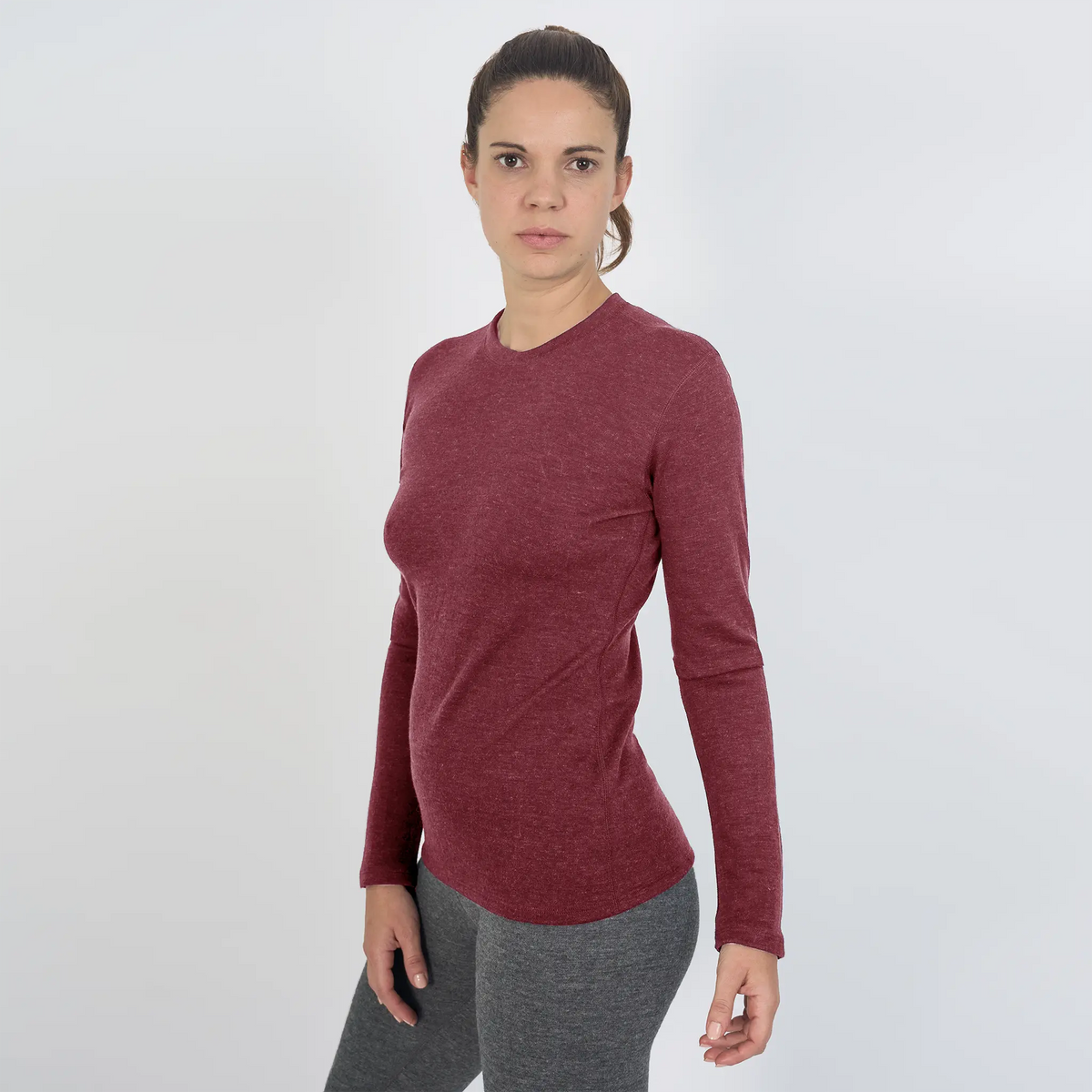 Women's Alpaca Wool Sweater: 300 Lightweight color maroon