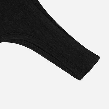 Women's Alpaca Wool Thong: 160 Ultralight color black