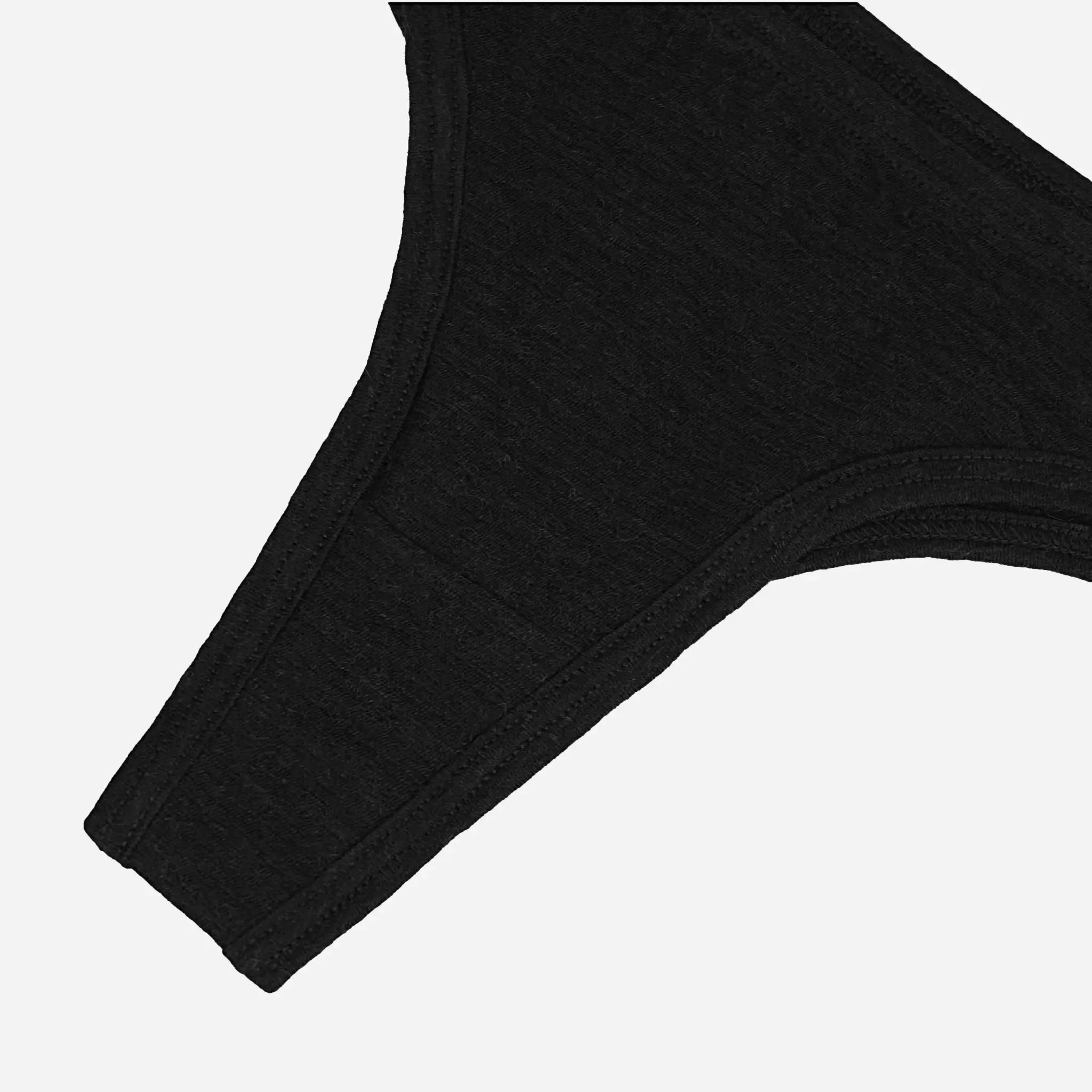 womens alpaca wool thong sustainable ethical color black