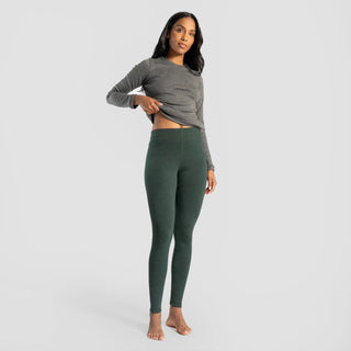 womens antibacterial leggings lightweight color dark teal