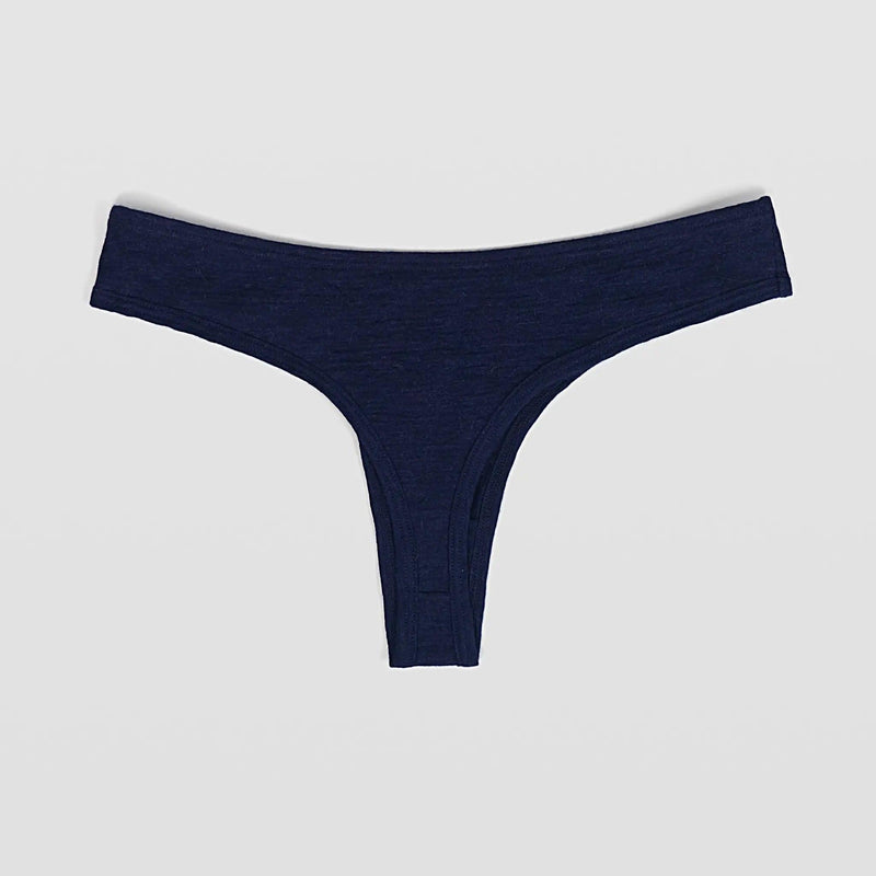 Women's Alpaca Wool Thong: 160 Ultralight color navy blue