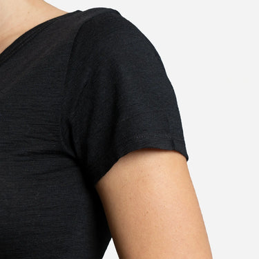 womens antibacterial vneck tshirt color black