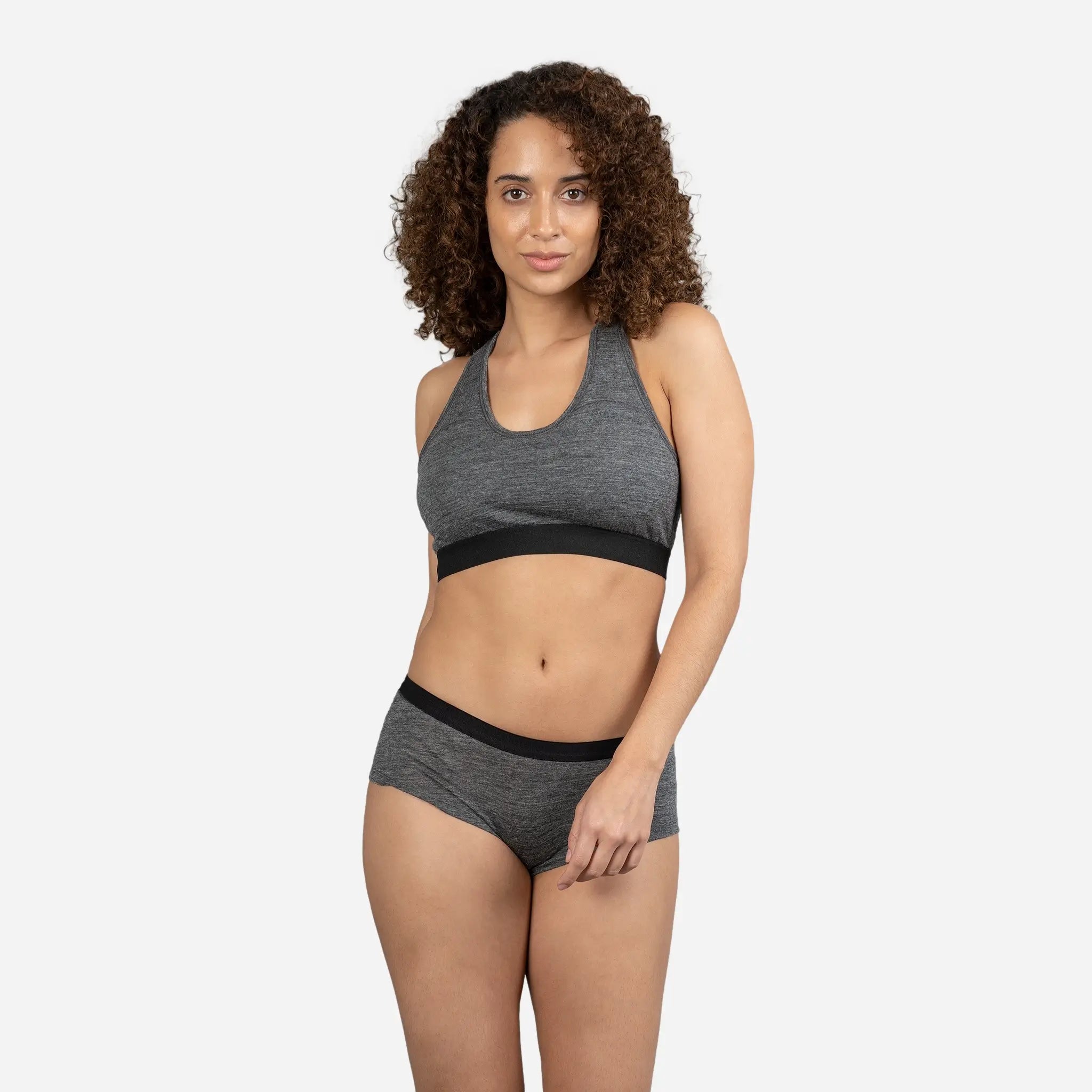 Ecological Womens Alpaca Wool Sports Bra 160 Ultralight color gray