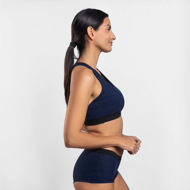 womens antiodor sports bra ultralight color navy blue