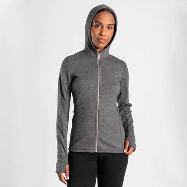 womens any activity hoodie jacket full zip color gray