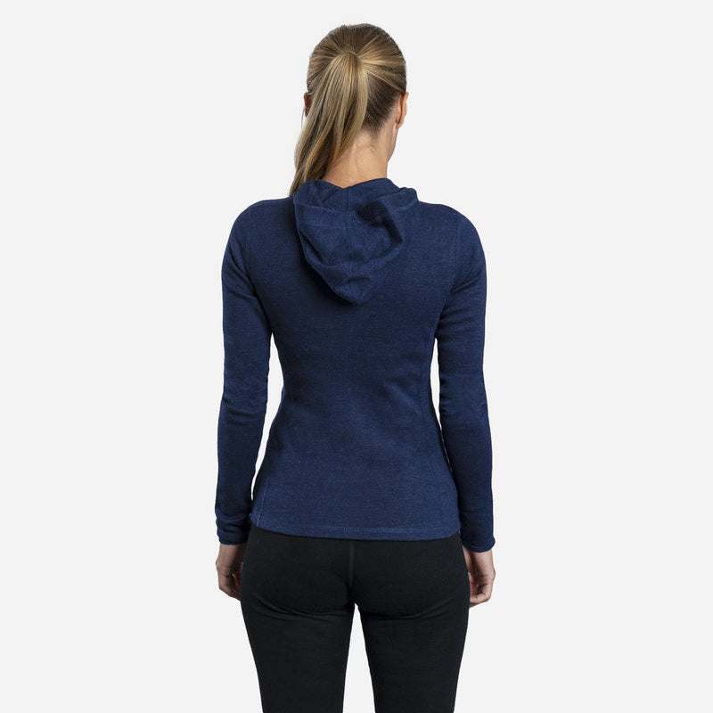 Women's Alpaca Wool Hoodie Jacket: 420 Midweight Full-Zip