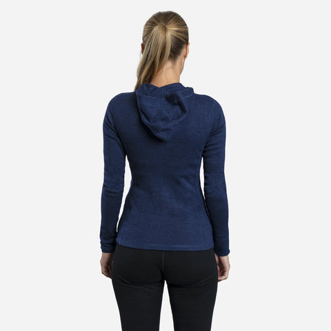 Women's Alpaca Wool Hoodie Jacket: 420 Midweight Full-Zip