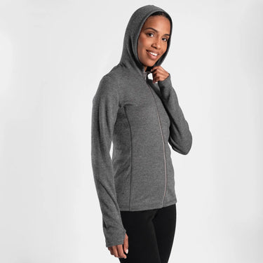 womens best active hoodie jacket full zip color gray
