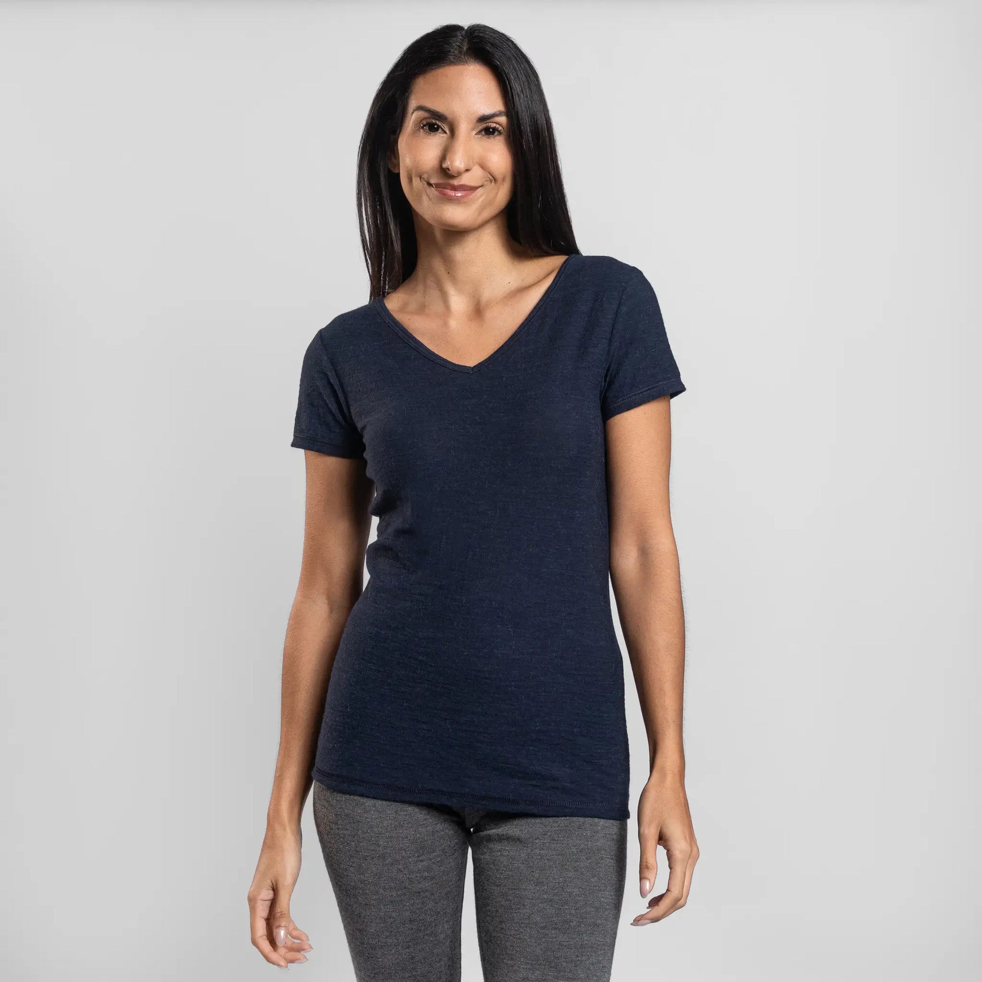 Alpaca Wool T Shirt 160 Ultralight V Neck