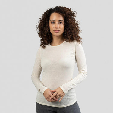 Women's Alpaca Wool Long Sleeve T-Shirt: 160 Ultralight color undyed