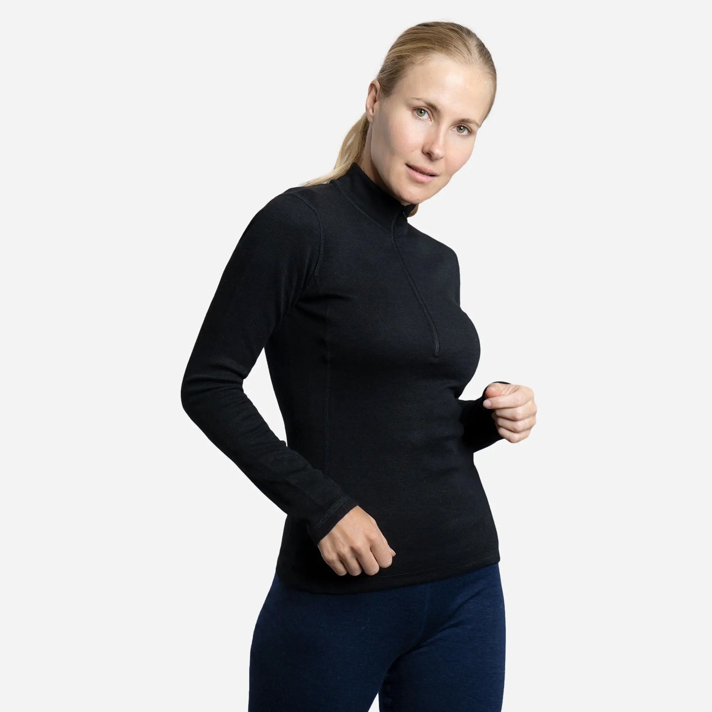 Women's Alpaca Wool Base Layer: 300 Lightweight Half-Zip