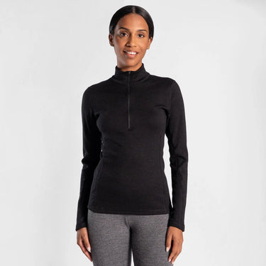 womens best lightweight baselayer half zip color black