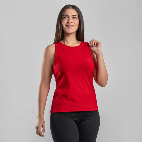 Women's Alpaca Wool Running Tank Top: 160 Ultralight