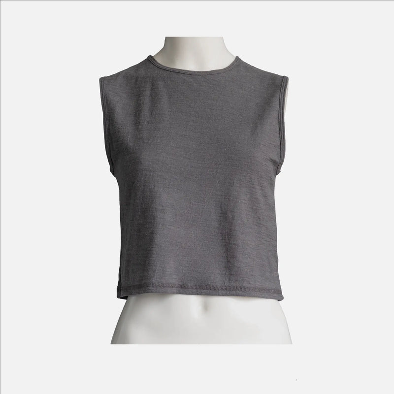 womens breathable crop tank ultralight color gray