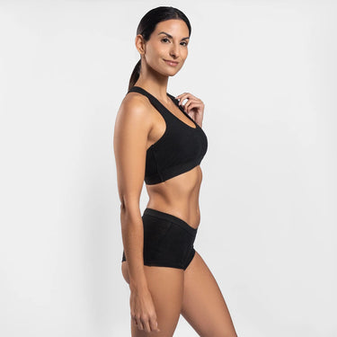 Women's Alpaca Wool Sports Bra: 160 Ultralight color Black