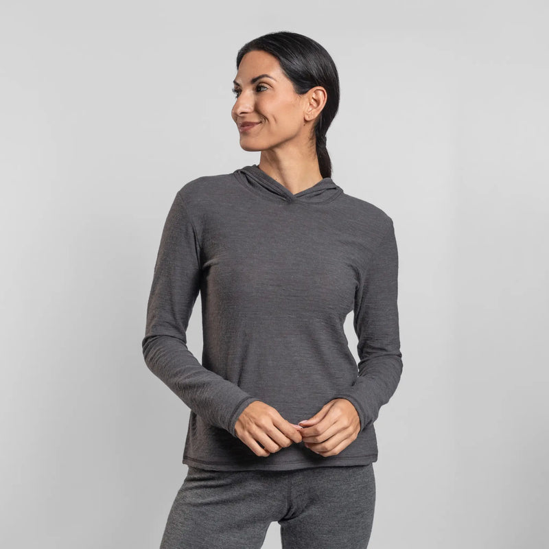 womens chemical free sun hoodie ultralight color gray