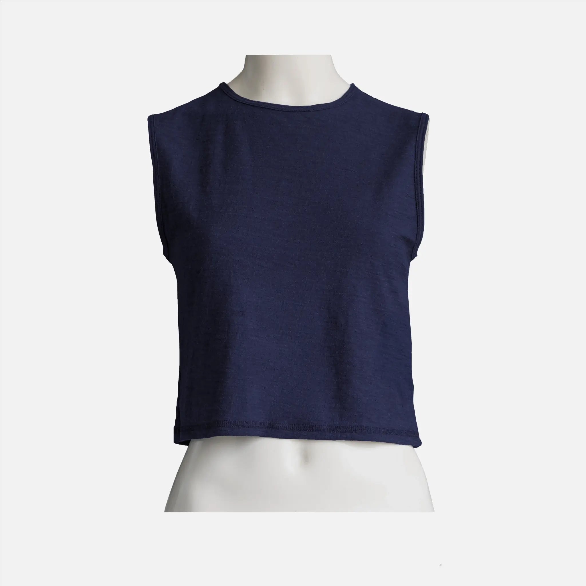 womens comfortable fit crop tank ultralight color navy blue
