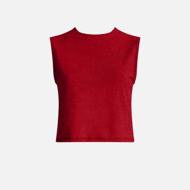 womens comfortable fit crop tank ultralight color red