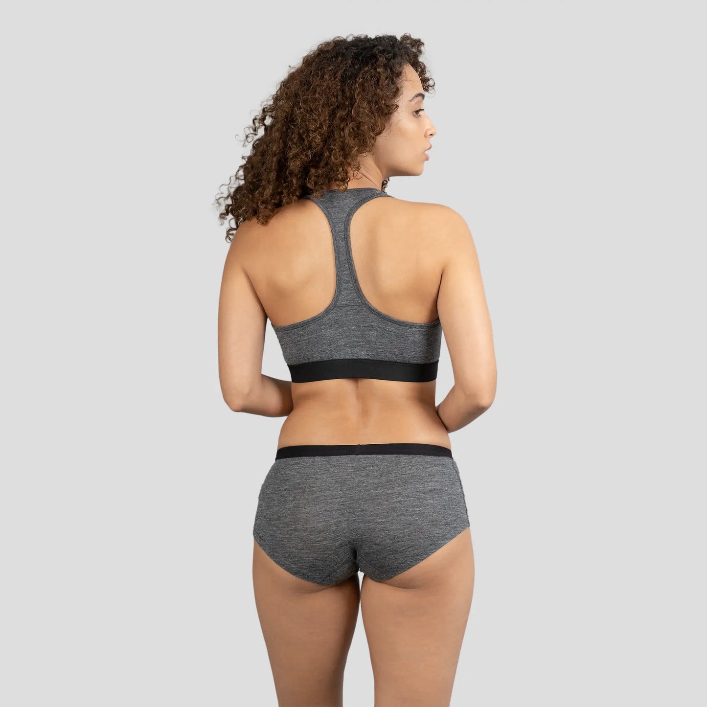 Women's Alpaca Wool Sports Bra: 160 Ultralight color Gray