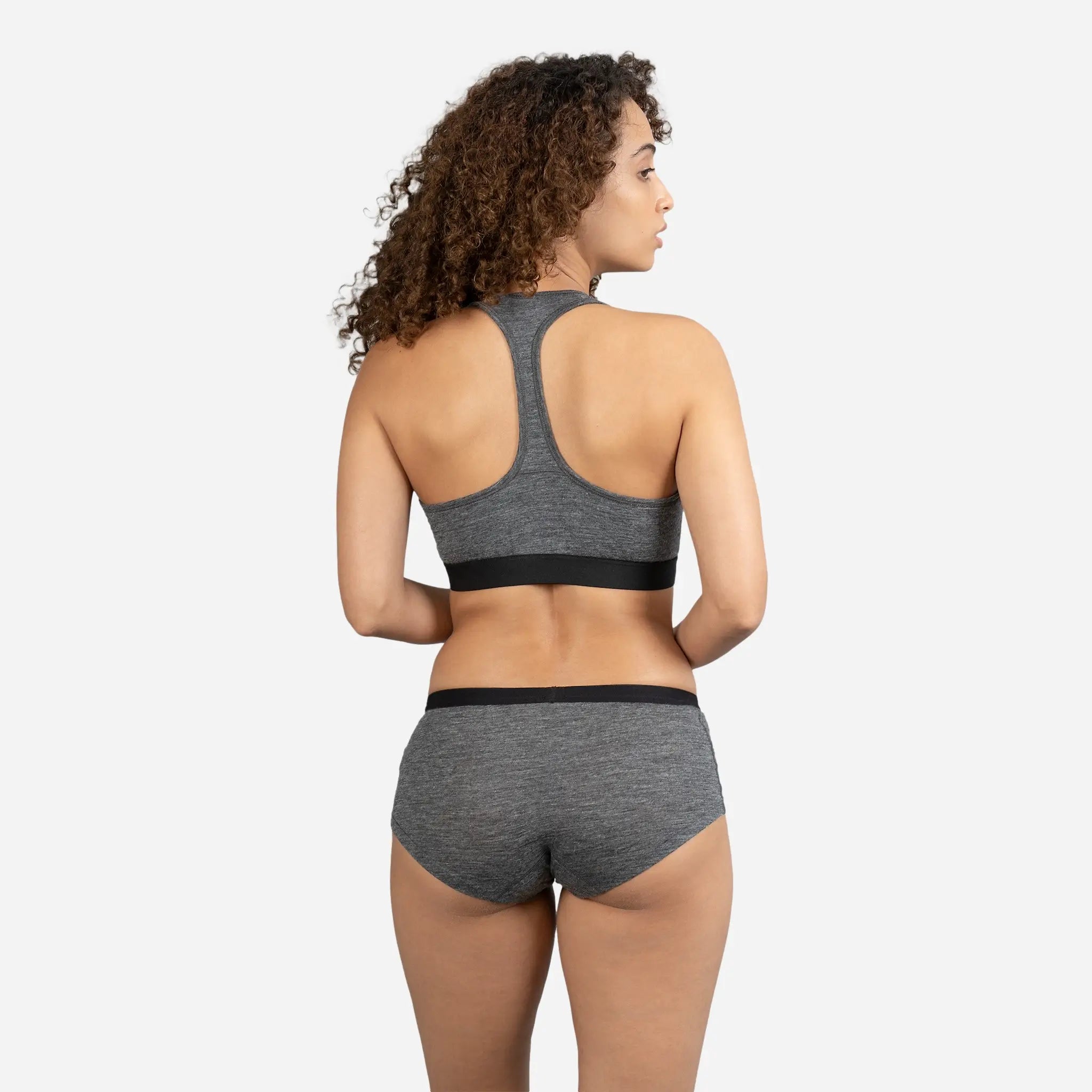 Functional Womens Alpaca Wool Sports Bra 160 Ultralight color gray