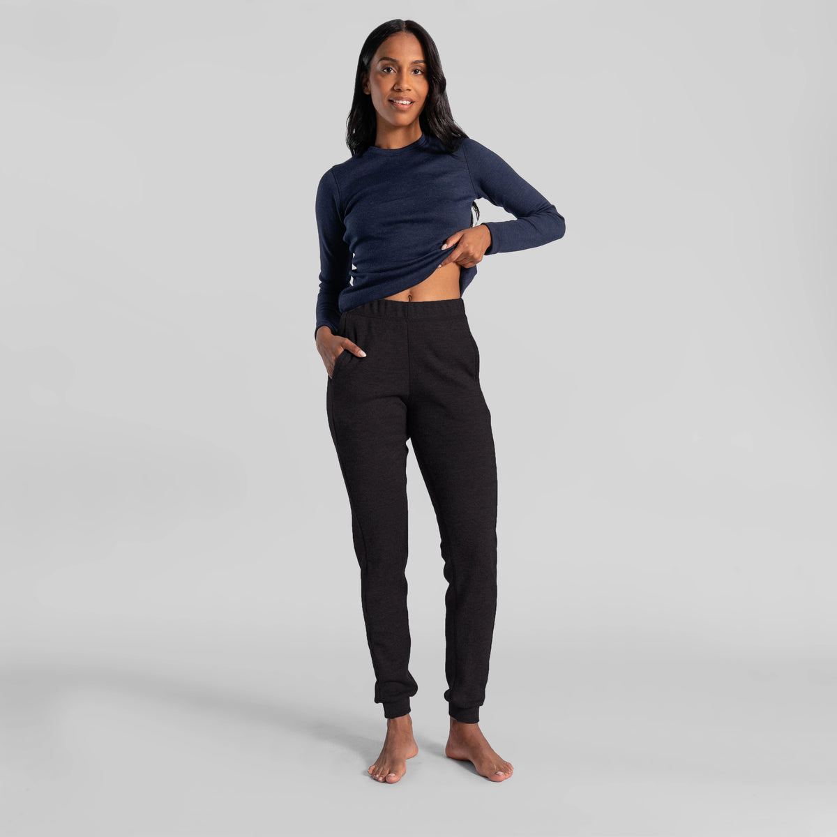 womens comfortable fit sweatpants midweight color black