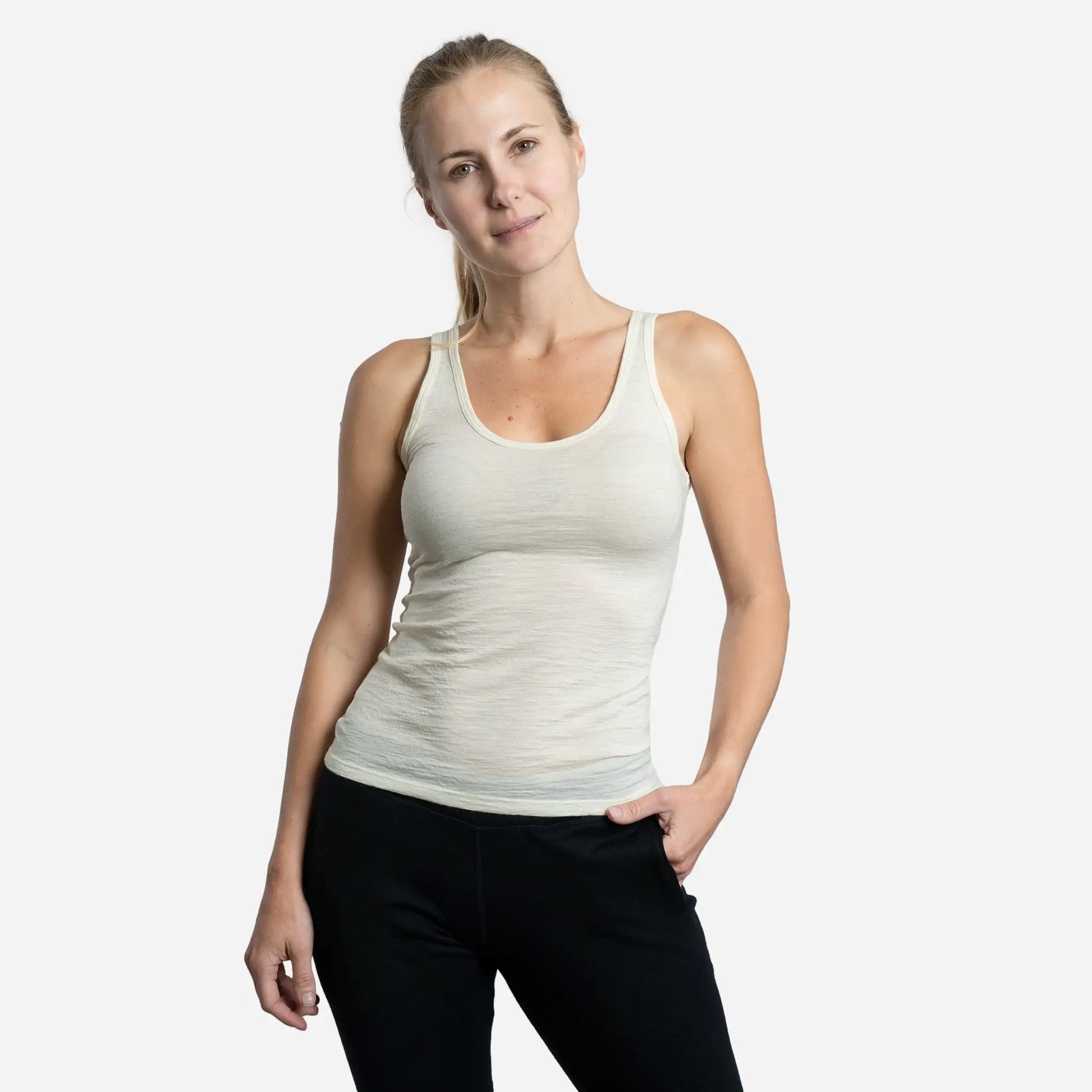 womens comfortable fit tank top ultralight color natural white