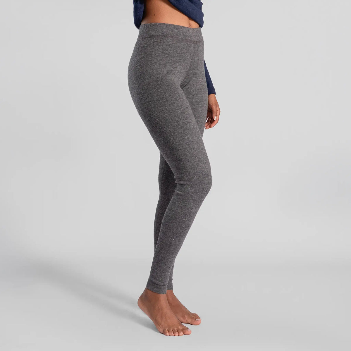 womens comfortable fit wool leggings midweight color gray