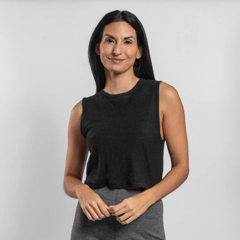 Women's Alpaca Wool Crop Tank Top: 110 Featherweight