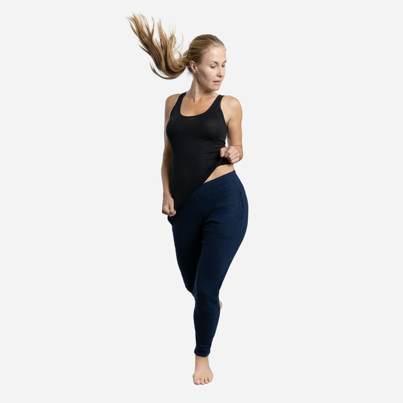 womens eco friendly joggers lightweight color navy blue