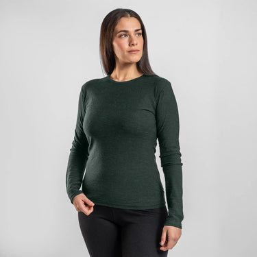 Women's Alpaca Wool Long Sleeve T-Shirt: 160 Ultralight color dark teal