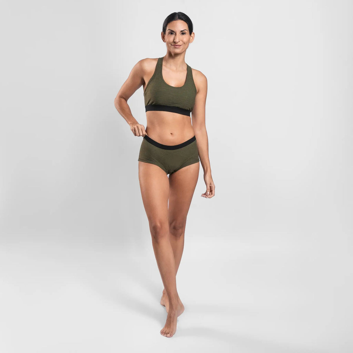 Women's Alpaca Wool Panties: 160 Ultralight color Green