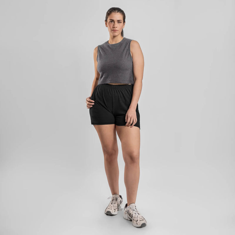 womens eco friendly shorts ultralight color black
