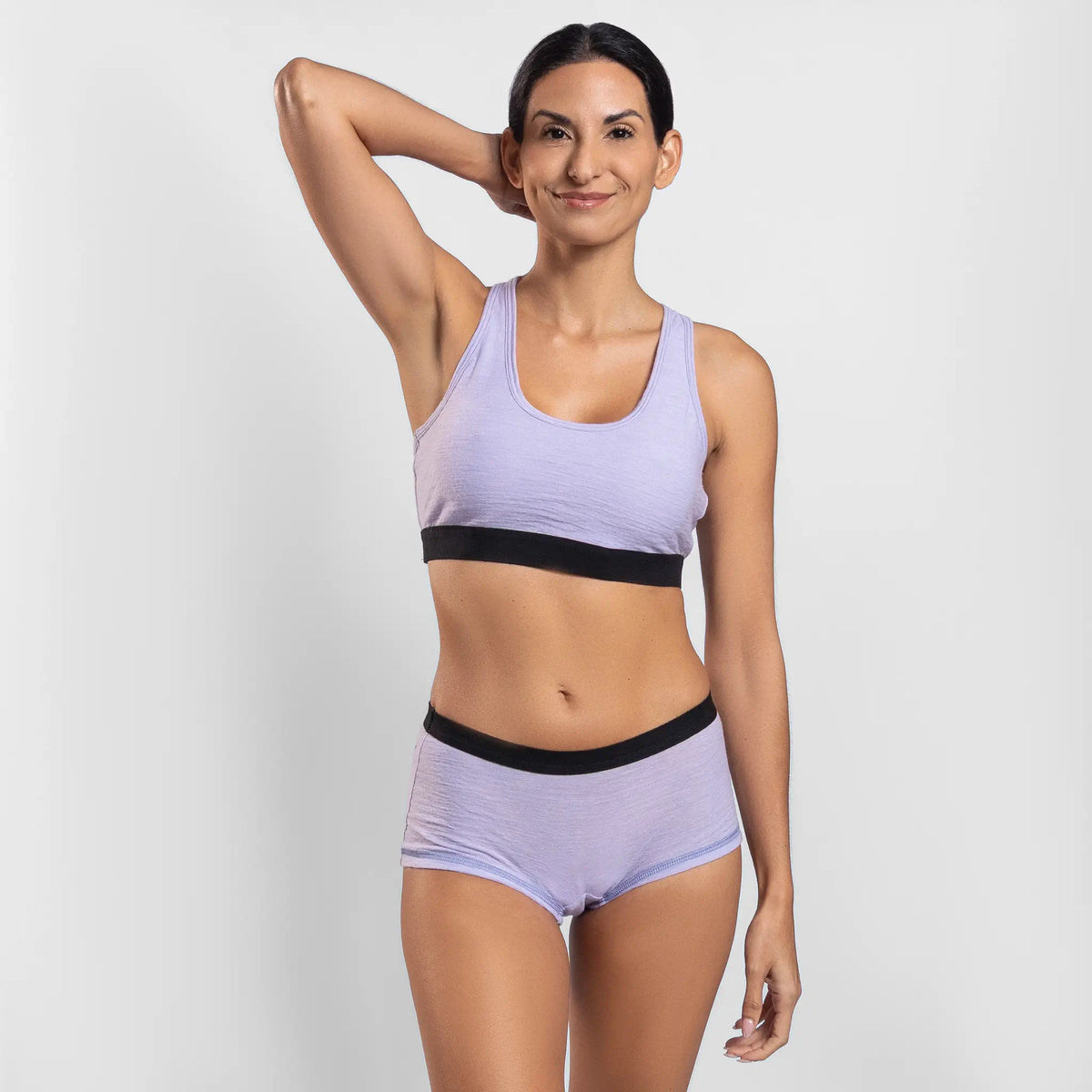 womens eco friendly sports bra ultralight color lilac