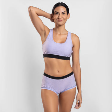 womens eco friendly sports bra ultralight color lilac