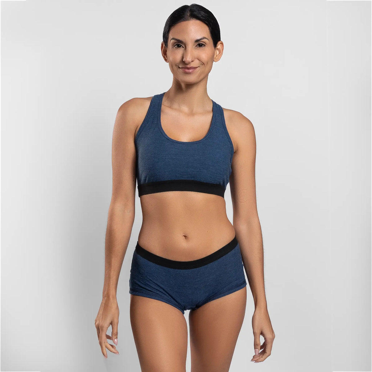 womens eco friendly sports bra ultralight color natural blue