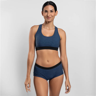 womens eco friendly sports bra ultralight color natural blue