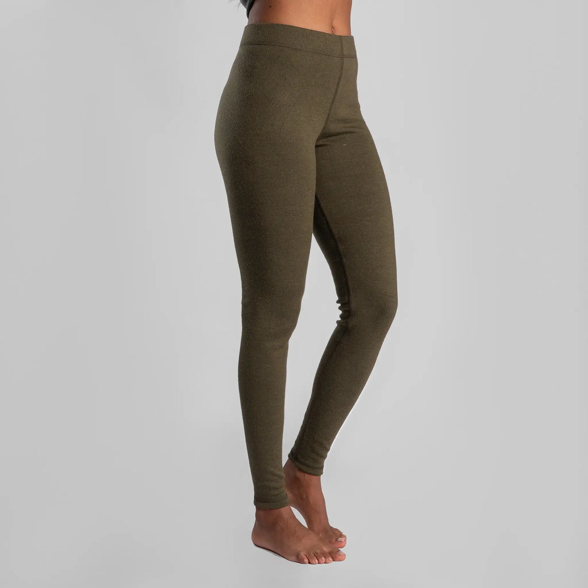 womens eco friendly wool leggings midweight color green
