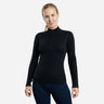 Women's Alpaca Wool Base Layer: 300 Lightweight Half-Zip color black