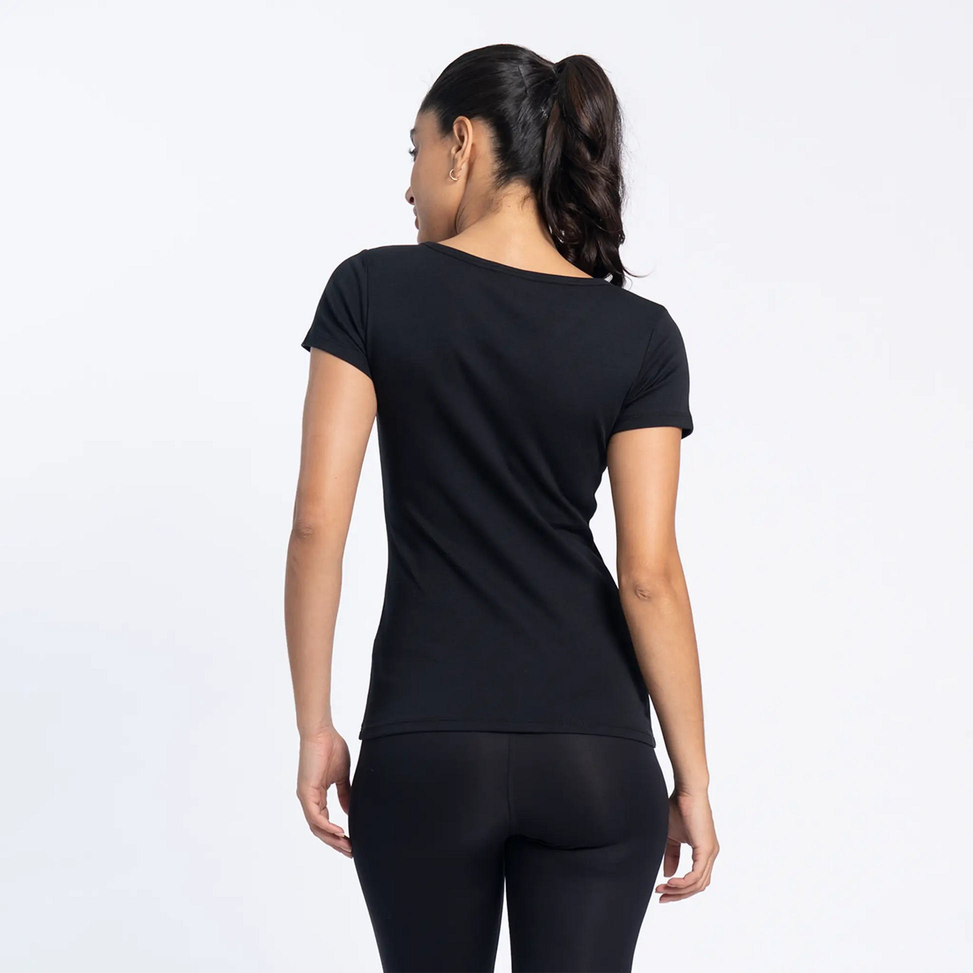 womens ecological tshirt vneck color black