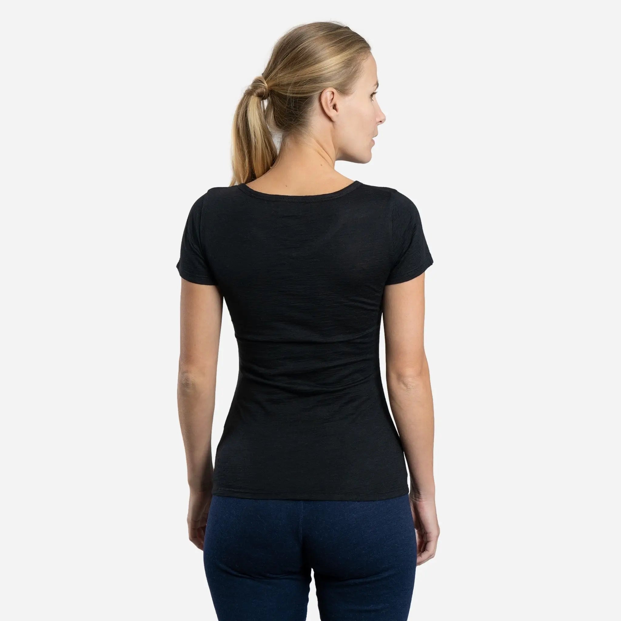 womens ecological vneck tshirt color black