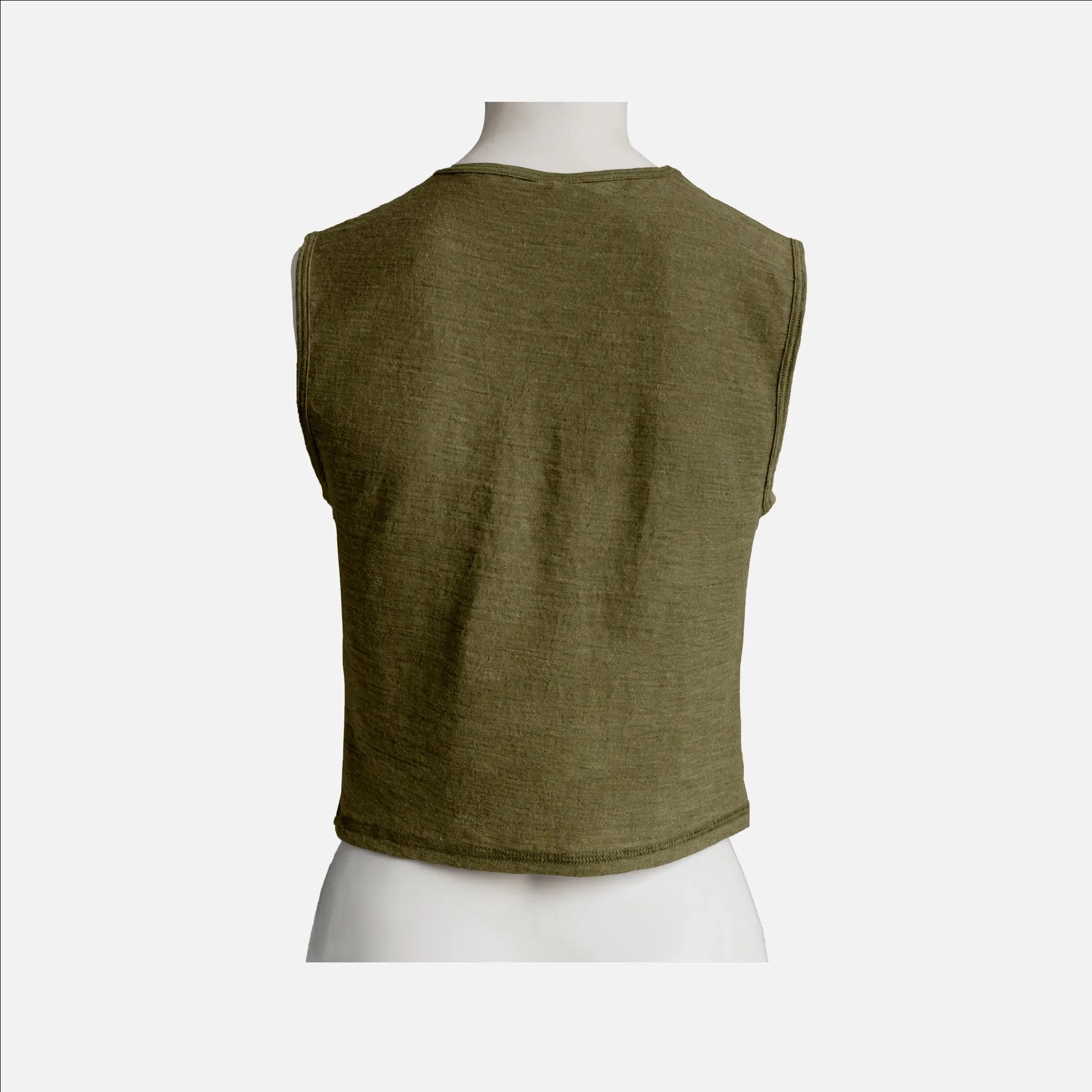 womens ethical alpaca wool crop tank color green