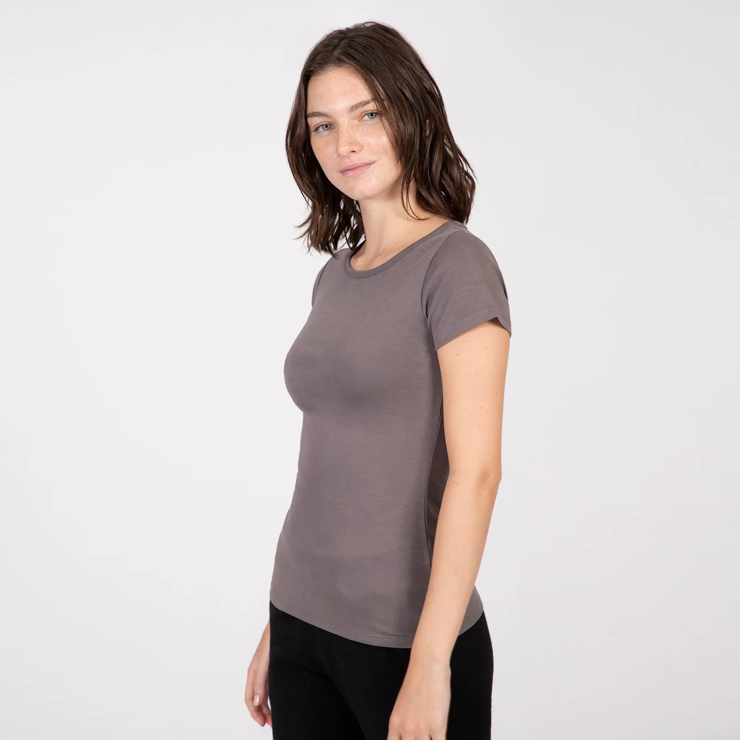 womens finest pima tshirt crew neck color natural gray