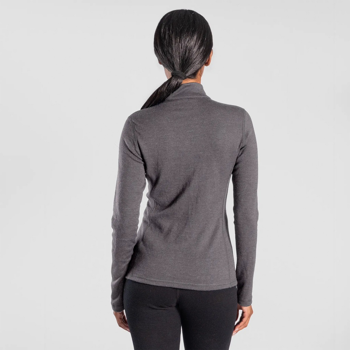 womens functional baselayer half zip color gray