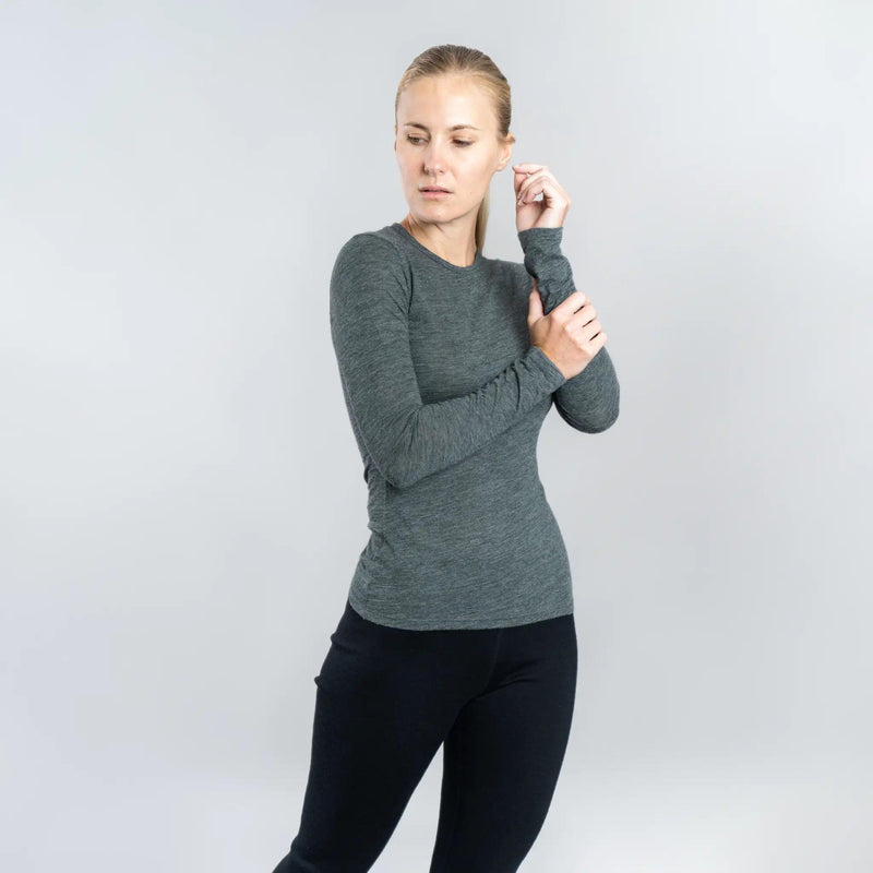 womens functional long sleeve shirt color gray