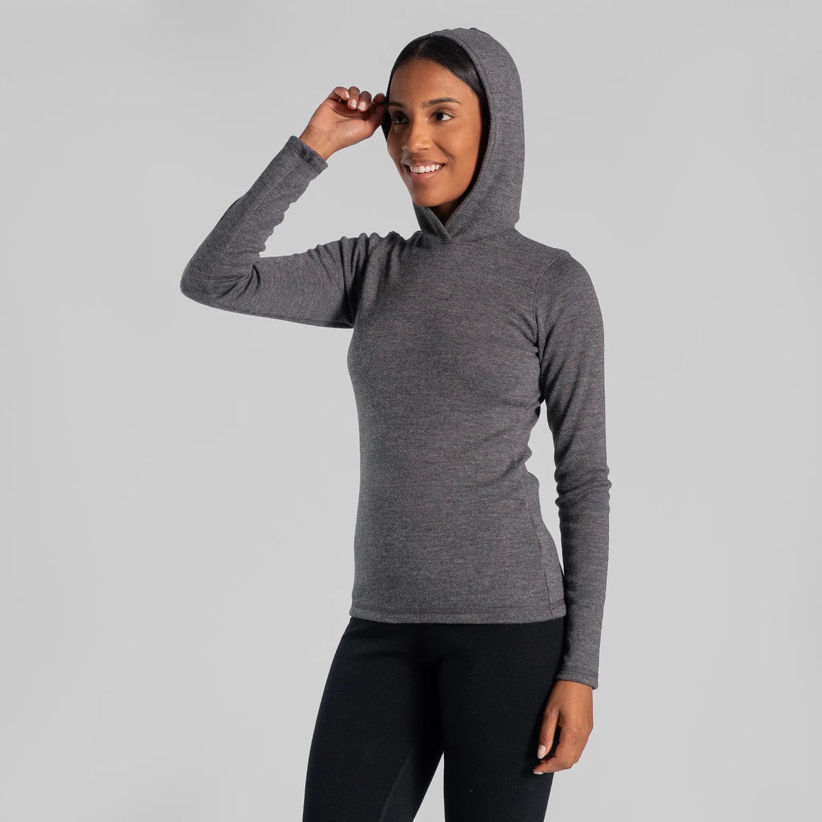 womens functional pullover hoodie color gray