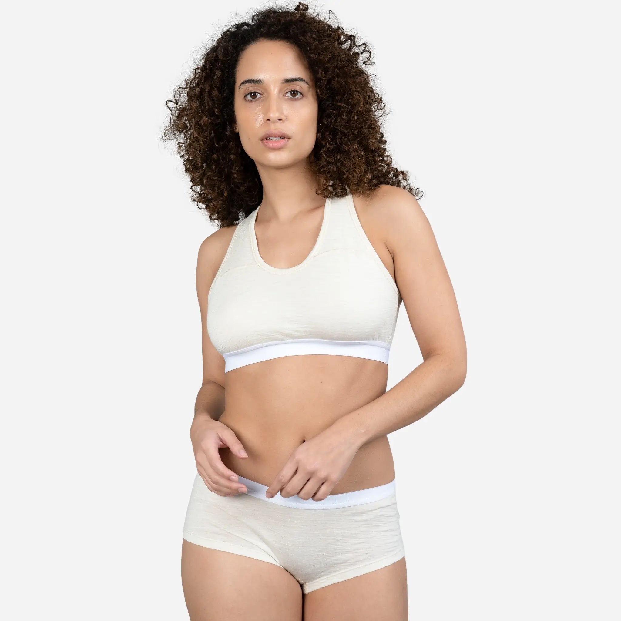 Antiodor Womens Alpaca Wool Sports Bra 160 Ultralight color white