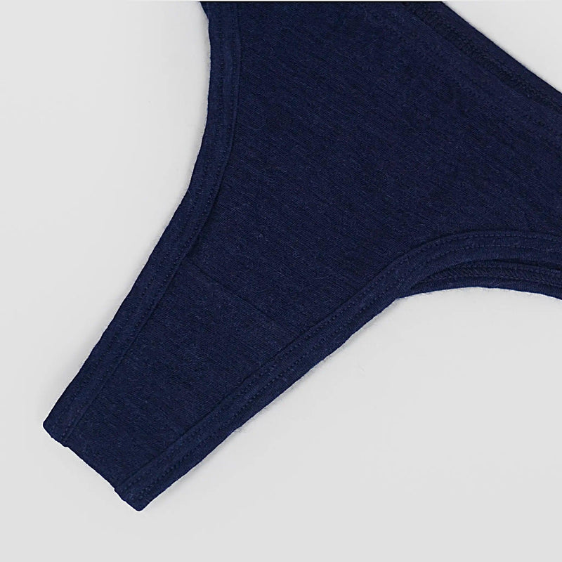 Women's Alpaca Wool Thong: 160 Ultralight color navy blue