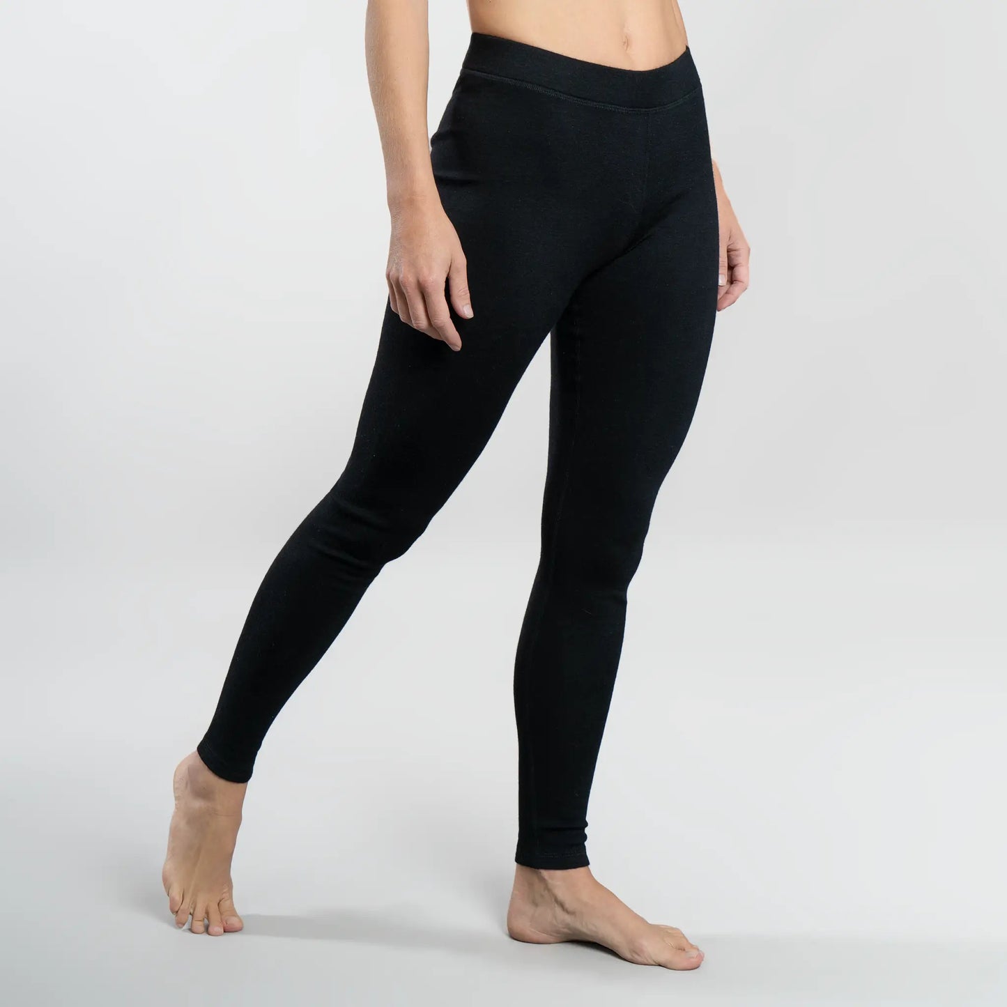 Women's Alpaca Wool Leggings: 420 Midweight color Black