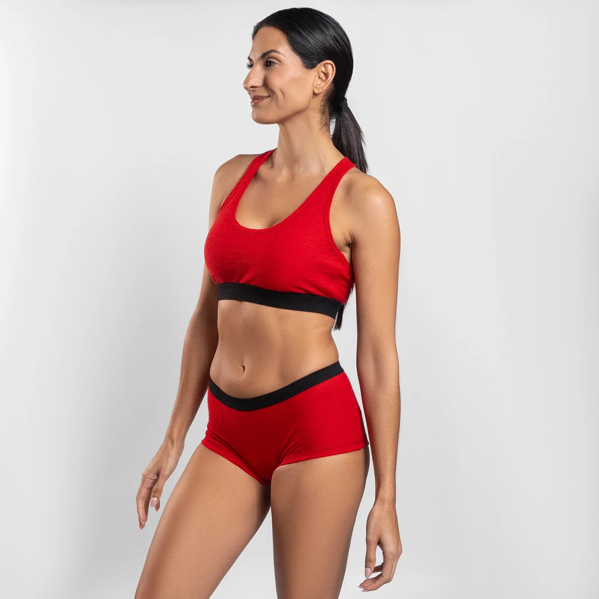 Women's Alpaca Wool Sports Bra: 160 Ultralight color Red
