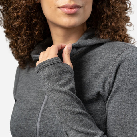 Women's Alpaca Wool Hoodie: 300 Lightweight Half-Zip